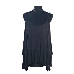 Torrid Black Super Soft Knit Babydoll Tiered Camisole Top Size 5